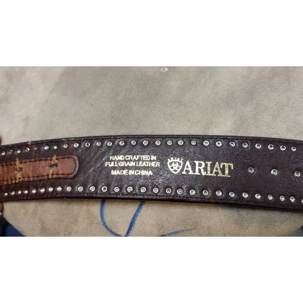 Airat‎ Men's Dark brown Leather Lattice Belt 38/95